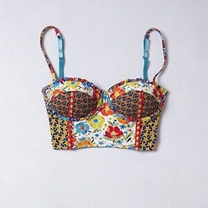 Free People Intimately Floral Patchwork Bustier Crop Top